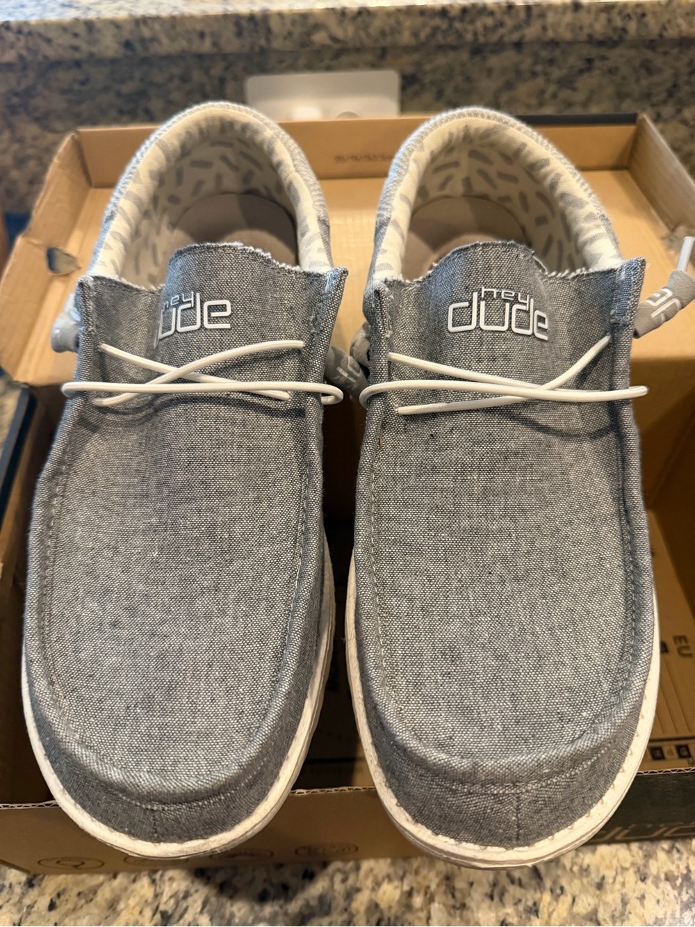 Buckle Gray Canvas Slip-On Loafers